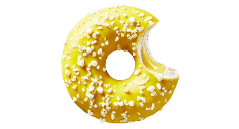 Citromos töltött fánk fehércsokis díszítéssel 48db/karton 